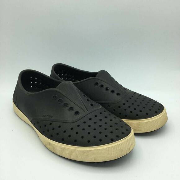 Native Mens Jefferson Jiffy Slip On Shoes Black Round Toe Perforated M 6 W 8 - Picture 1 of 7